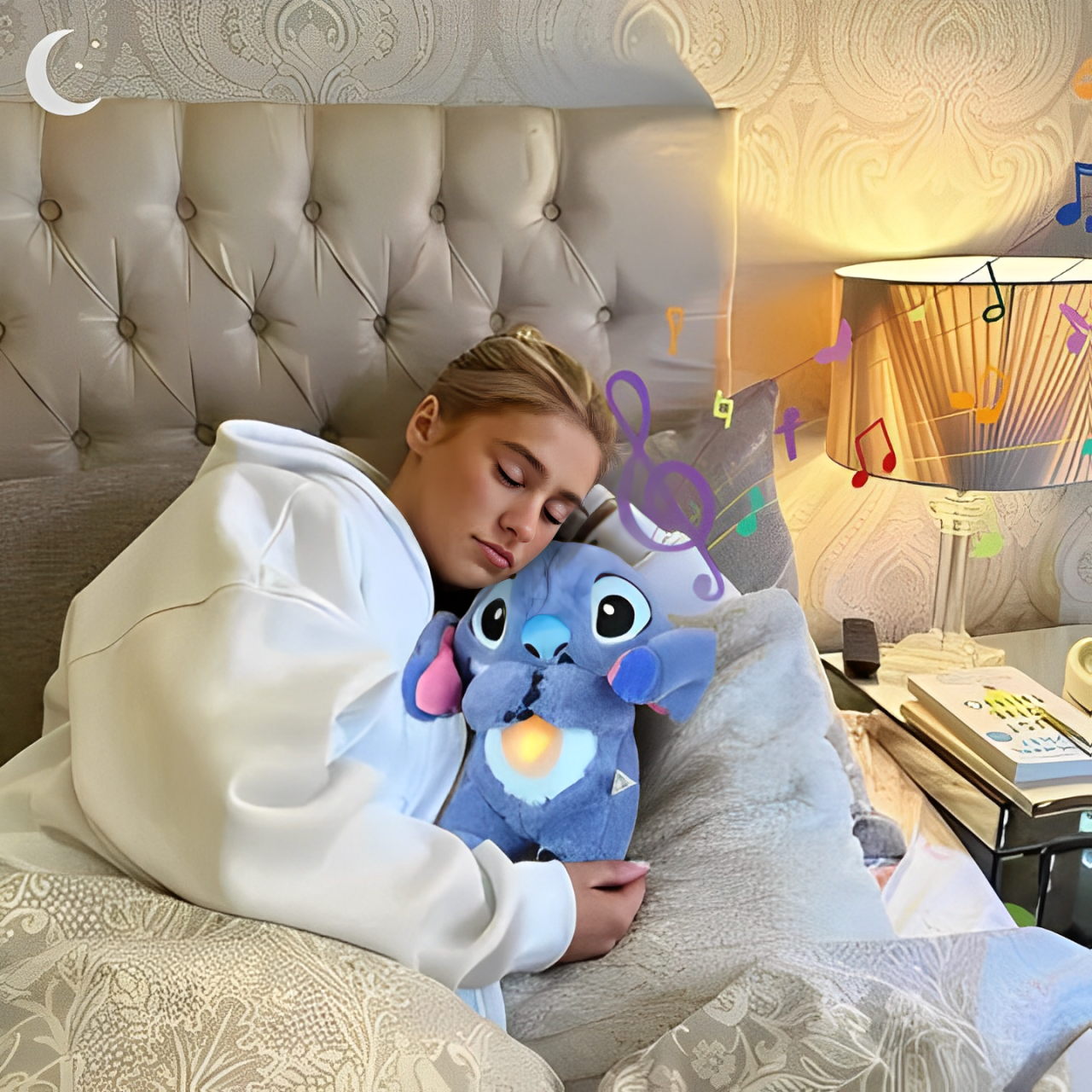 Stitch De Pelúcia Que Respira + Anel Anti-Ansiedade