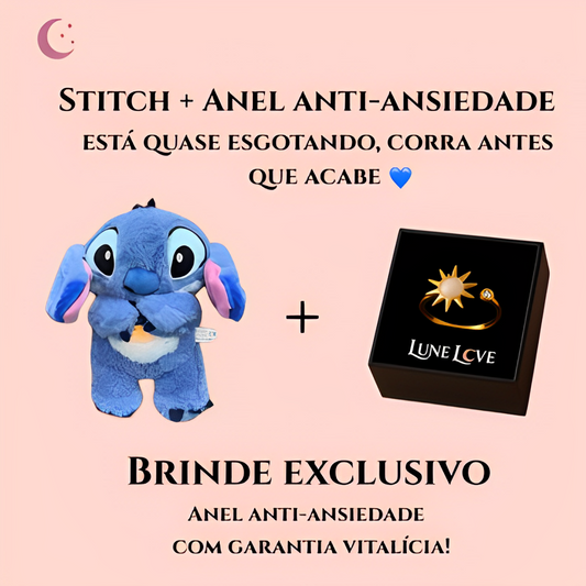 Stitch De Pelúcia Que Respira + Anel Anti-Ansiedade